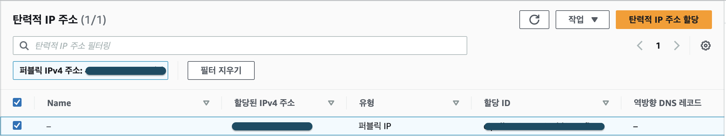 탄력적 IP 주소