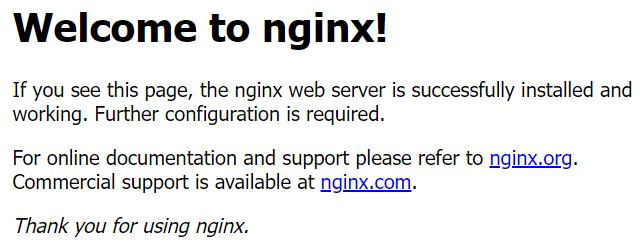 Nginx 설치 확인용 기본 랜딩 페이지