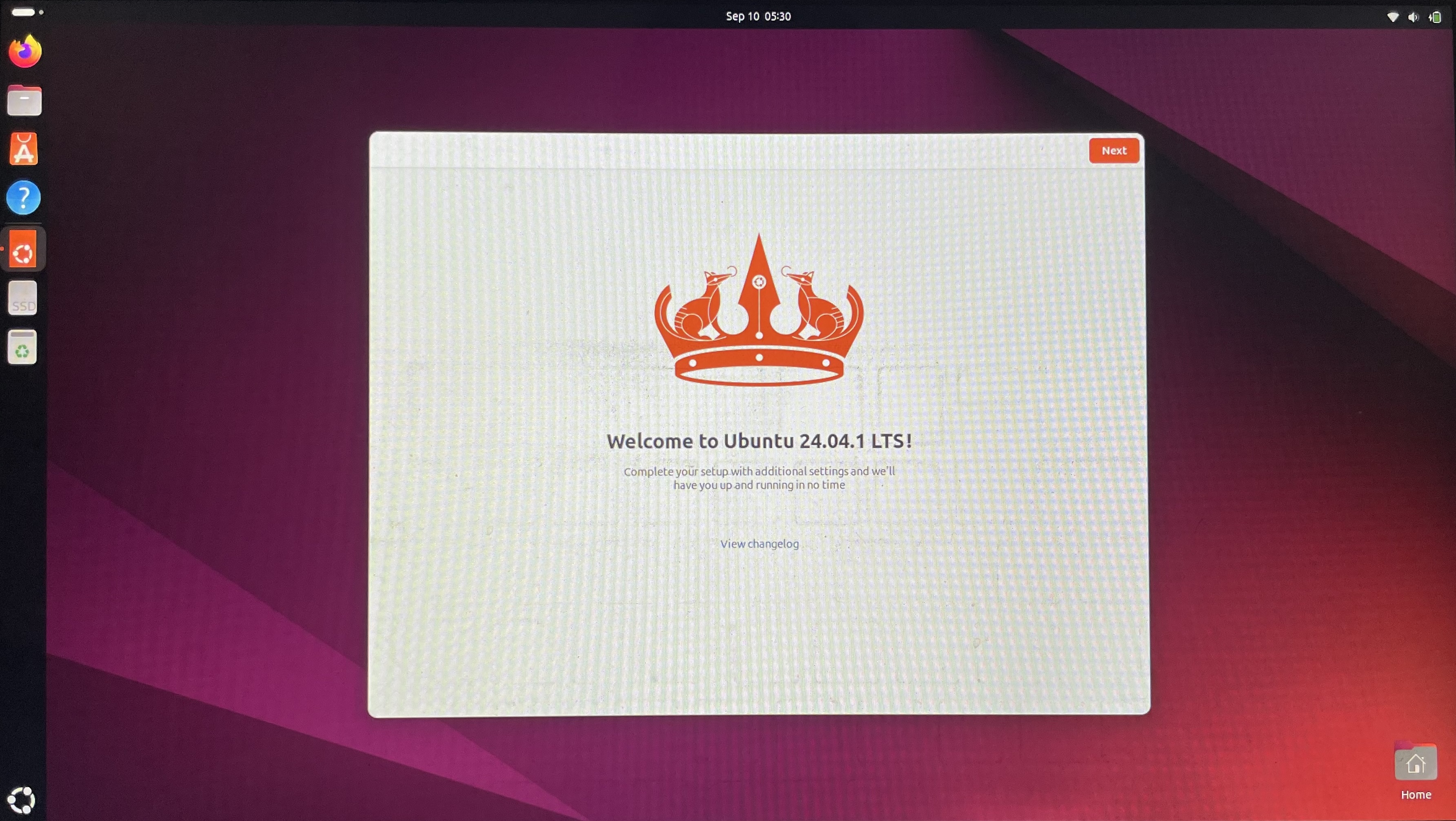 Ubuntu Desktop OS 설치를 진행하는 화면